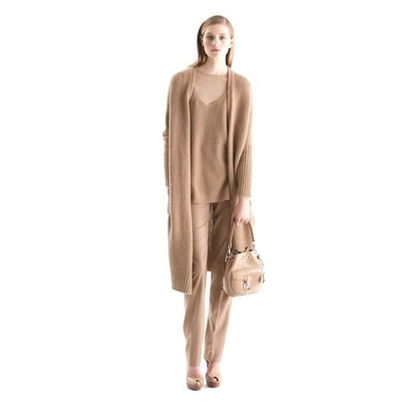 Ralph Lauren Purple Label Sweaters - Ralph Lauren Collection* Pre-Fall 15 Camel Cashmere Mohair Knit Cardigan Sweater